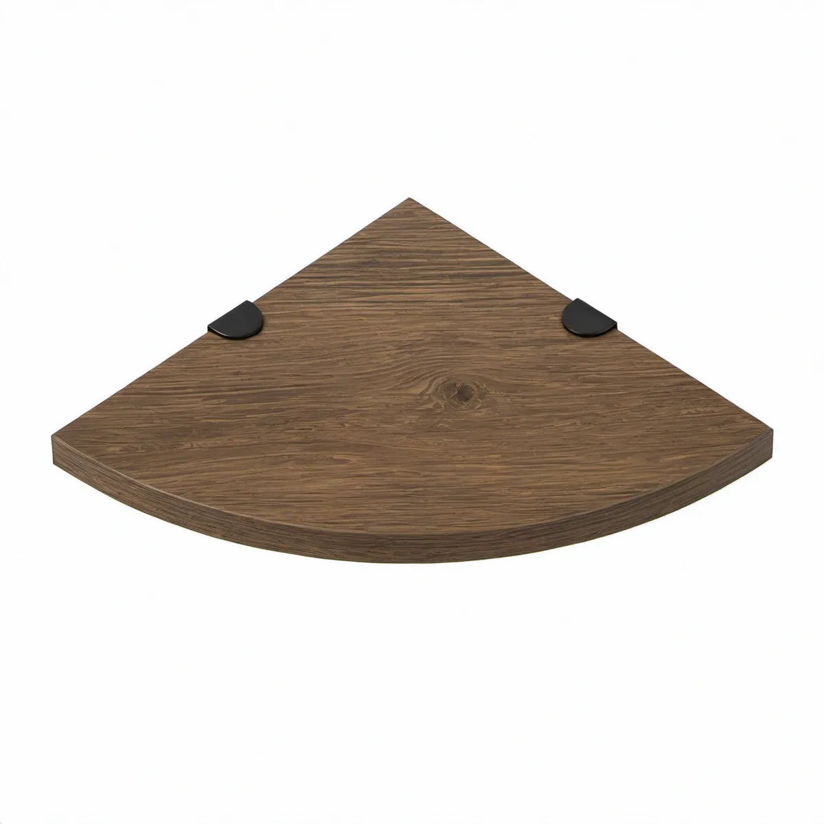 Wand-Eckregal Viertelkreis Walnussbraun/Schwarz, 60 × 60 × 1,8 cm