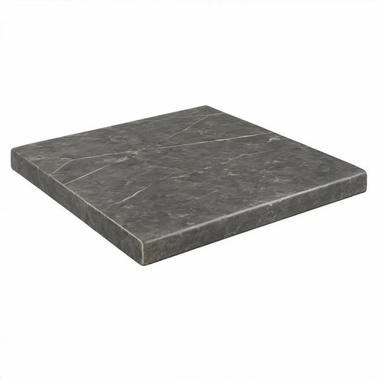 Quadratisches Wandregal aus Naturmarmor Anthrazit/Grau/Weiss, 30 x 30 x 3 cm
